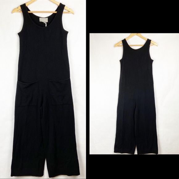 EVERLANE ReCashemere Lounge Black Jumpsuit XXS - Picture 2 of 8